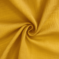 Ткань Муслин Жатый (Ширина 1,4м), цвет Горчичный (на отрез) в Майкопе