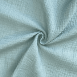Ткань Муслин Жатый (Ширина 1,4м), цвет Мятный (на отрез) в Майкопе
