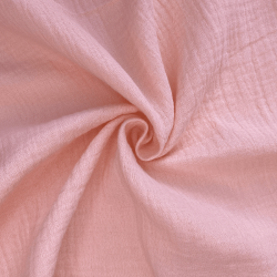 Ткань Муслин Жатый (Ширина 1,4м), цвет Нежно-Розовый (на отрез) в Майкопе