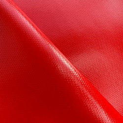 Ткань ПВХ 600 гр/м2 плотная (Ширина 1,5м), цвет Красный (на отрез) в Майкопе