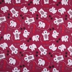 Ткань Oxford 600D PU (Ширина 1,48м), принт &quot;Белые мишки&quot; (на отрез) в Майкопе