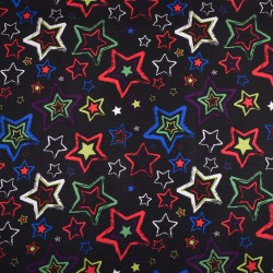 Ткань Oxford 600D PU (Ширина 1,48м), принт &quot;Звезды на черном&quot; (на отрез) в Майкопе