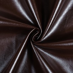 Ткань Дерматин (Кожзам) для мебели (Ширина 138см), цвет Темно-Коричневый (на отрез) в Майкопе
