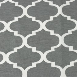 Интерьерная ткань Дак (DUCK) (ширина 1,8м), принт &quot;Белый Орнамент&quot; (на отрез) в Майкопе