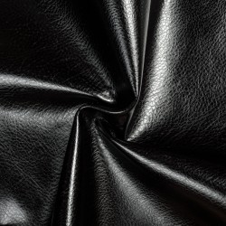 Ткань Дерматин (Кожзам) для мебели (Ширина 138см), цвет Черный (на отрез) в Майкопе