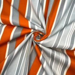 Ткань уцененная &quot;Престиж&quot; (Водоотталкивающая) (Ширина 1,48м), Серо-Оранжевая полоса (на отрез) в Майкопе