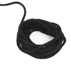 Шнур для одежды тип 2, цвет Чёрный (плетено-вязаный/полиэфир)  в Майкопе