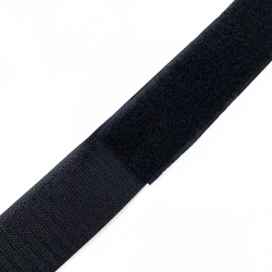 Контактная лента 40мм (38мм) цвет Черный (велькро-липучка, на отрез)  в Майкопе